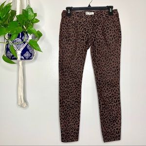 Free People Leopard Skinny Jeans 24
